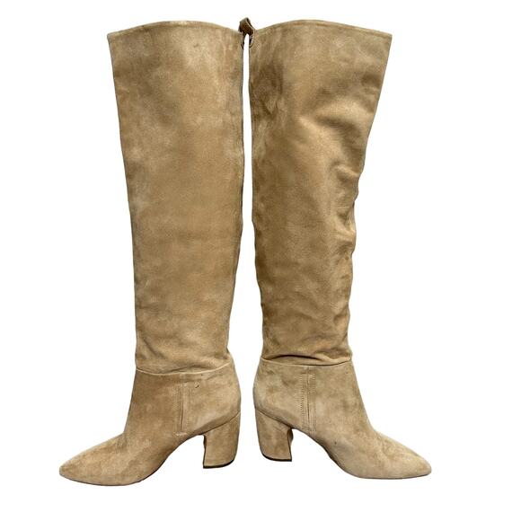 Sam Edelman Hutton  Over-The-Knee Boot Suede Tan Leather Pull On Heeled 8 - Picture 4 of 11